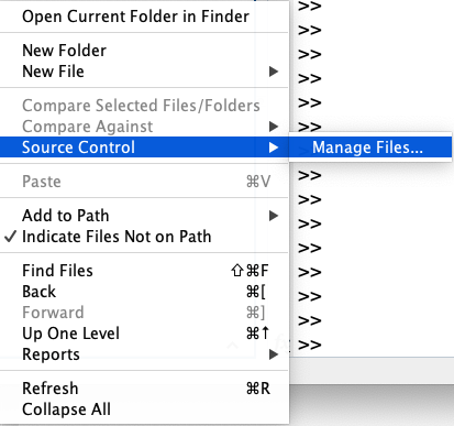 Select Source Control and Manage Files